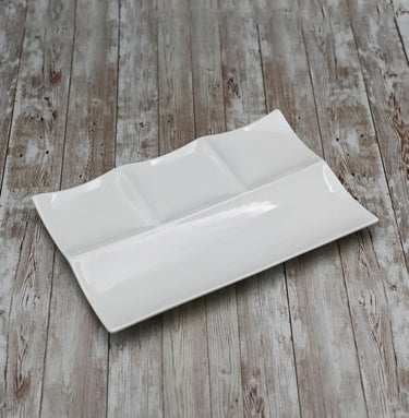 White Rectangle Divided Platter